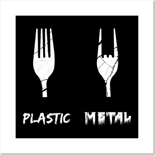 Heavy Metal fork, Palstic fork with scratches Posters and Art